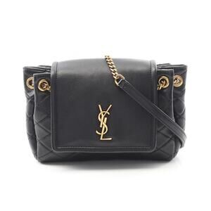 Saint Laurent Monogram Nolita Shoulder Bag Leather Black